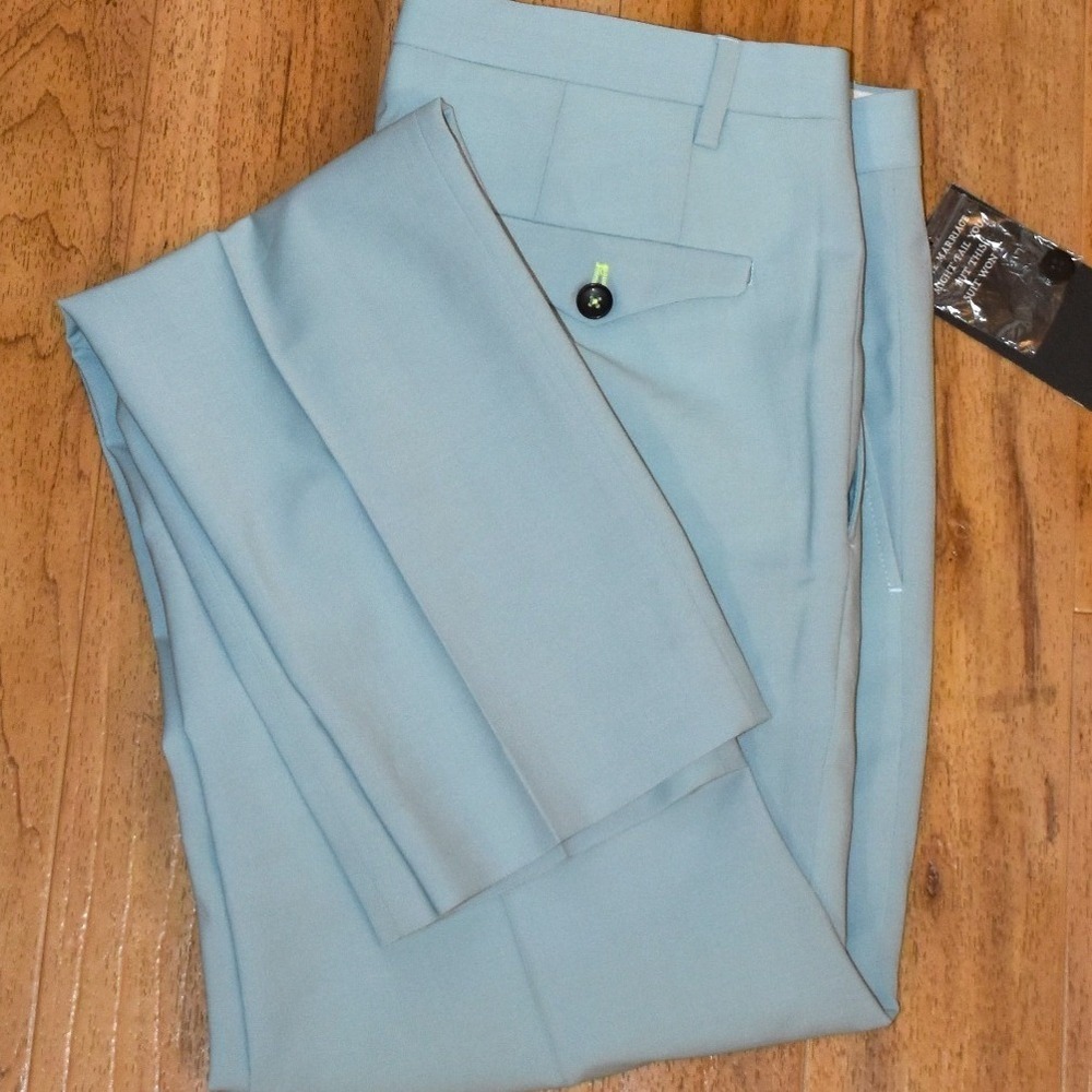 Twisted Tailor Bala Tall Suit Trousers Mens 34/34 Mint Green NWT Flat Front Slim